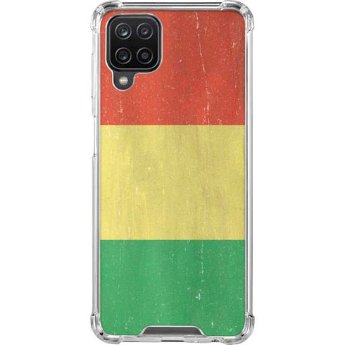 Bolivia Flag Distressed Galaxy A12 Clear Case